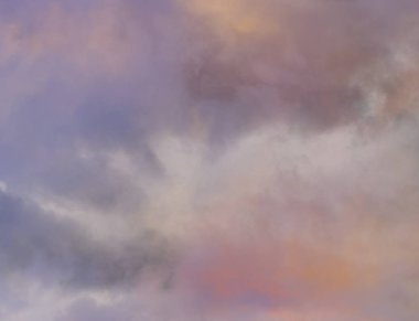 Güzel bulutlar ve İngiltere üzerinde pembe ve mor tonları ile gün batımında mavi gökyüzü arka plan. Cennet ve gökyüzü zemin