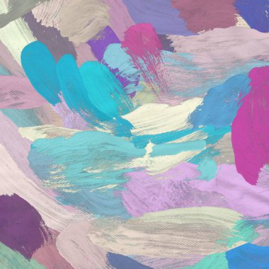 Tuval el yapımı yağlıboya. Renkli doku. Fırça darbeleri. Renkli görüntü. Modern sanat. Çağdaş sanat.