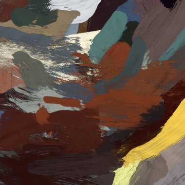 Tuval el yapımı yağlıboya. Renkli doku. Fırça darbeleri.