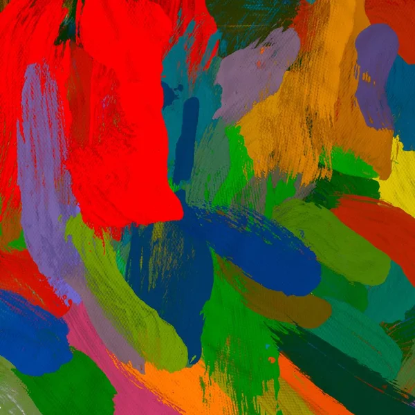 Tuval el yapımı yağlıboya. Renkli doku. Fırça darbeleri. Renkli görüntü. Modern sanat. Çağdaş sanat.