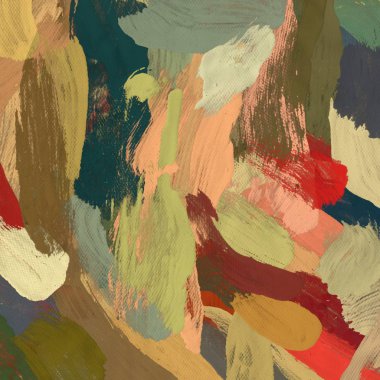 Tuval el yapımı yağlıboya. Renkli doku. Fırça darbeleri. Renkli görüntü. Modern sanat. Çağdaş sanat.