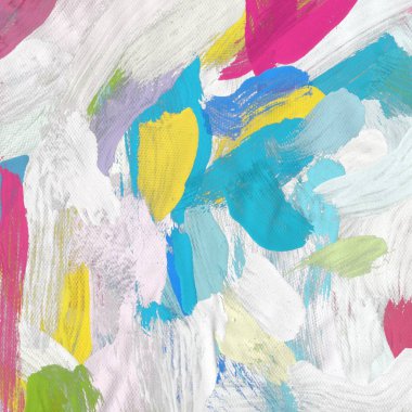 Tuval el yapımı yağlıboya. Renkli doku. Fırça darbeleri. Renkli görüntü. Modern sanat. Çağdaş sanat.