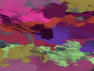 El yapımı tuvale yağlı boya. Soyut sanat dokusu. Renkli doku. Modern sanat eserleri. Yağlı boya darbeleri. Fırça darbeleri. Modern sanat. Çağdaş sanat. Sanatsal tuval.   