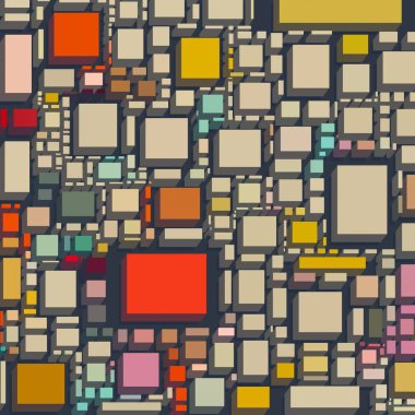 Soyut sanat dokusu. Kareler ile renkli doku. Modern sanat eserleri. Renkli görüntü