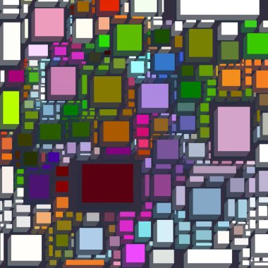 Soyut sanat dokusu. Kareler ile renkli doku. Modern sanat eserleri. Renkli görüntü