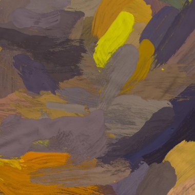 Tuval el yapımı yağlıboya. Renkli doku. Fırça darbeleri.