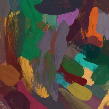 Tuval el yapımı yağlıboya. Renkli doku. Fırça darbeleri. Renkli görüntü. Modern sanat. Çağdaş sanat.
