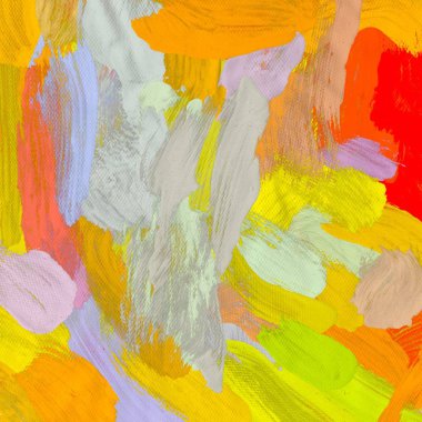 Tuval el yapımı yağlıboya. Renkli doku. Fırça darbeleri.