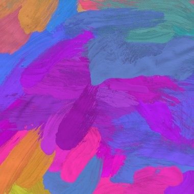 Tuval el yapımı yağlıboya. Renkli doku. Fırça darbeleri. Renkli görüntü. Modern sanat. Çağdaş sanat.