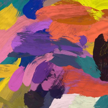 Tuval el yapımı yağlıboya. Renkli doku. Fırça darbeleri. Renkli görüntü. Modern sanat. Çağdaş sanat.