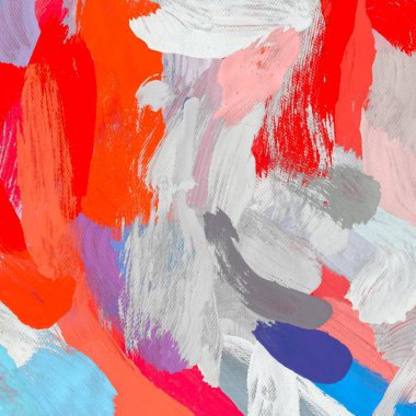 Tuval el yapımı yağlıboya. Renkli doku. Fırça darbeleri. Renkli görüntü. Modern sanat. Çağdaş sanat.