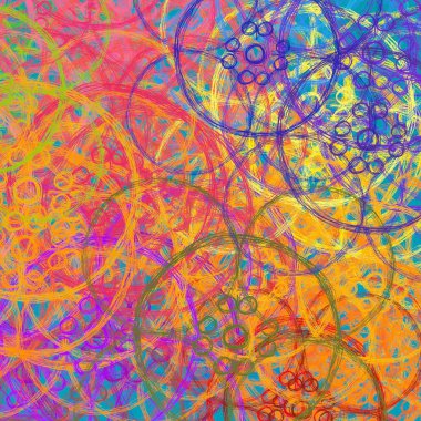 renkli çiçekler soyut illüstrasyon