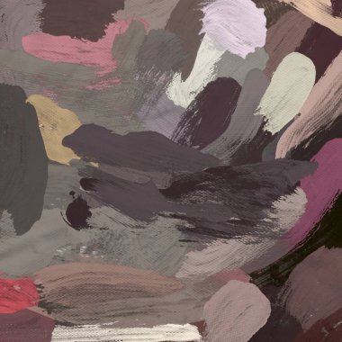 Tuval el yapımı yağlıboya. Renkli doku. Fırça darbeleri.