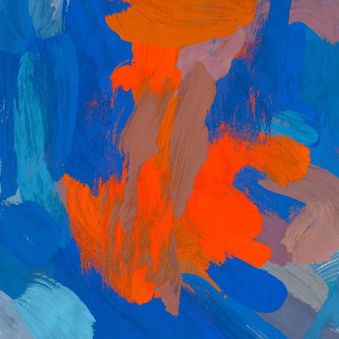 Tuval el yapımı yağlıboya. Renkli doku. Fırça darbeleri. Renkli görüntü. Modern sanat. Çağdaş sanat.