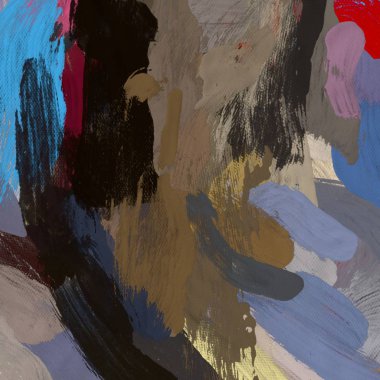 Tuval el yapımı yağlıboya. Renkli doku. Fırça darbeleri. Renkli görüntü. Modern sanat. Çağdaş sanat.