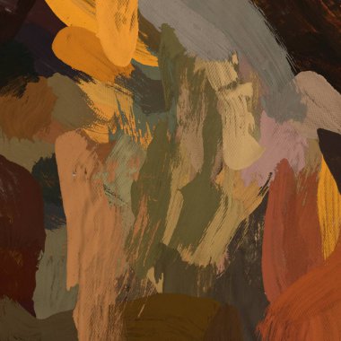 Tuval el yapımı yağlıboya. Renkli doku. Fırça darbeleri.