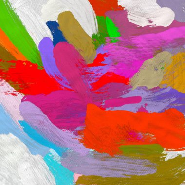 El yapımı tuvale yağlı boya. Soyut sanat dokusu. Renkli doku. Modern sanat eserleri. Yağlı boya darbeleri. Fırça darbeleri. Modern sanat. Çağdaş sanat. Sanatsal tuval.