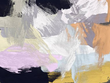 El yapımı tuvale yağlı boya. Soyut sanat dokusu. Renkli doku. Modern sanat eserleri. Yağlı boya darbeleri. Fırça darbeleri. Modern sanat. Çağdaş sanat. Sanatsal tuval.  