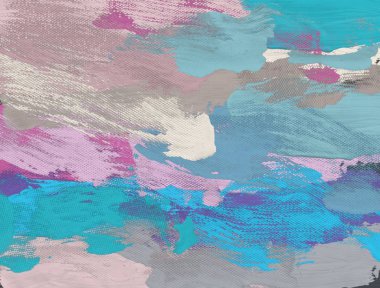 El yapımı tuvale yağlı boya. Soyut sanat dokusu. Renkli doku. Modern sanat eserleri. Yağlı boya darbeleri. Fırça darbeleri. Modern sanat. Çağdaş sanat. Sanatsal tuval.  