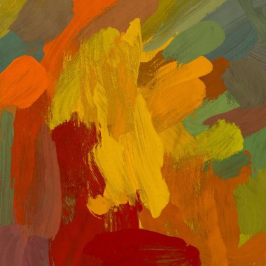 Tuval el yapımı yağlıboya. Renkli doku. Fırça darbeleri.