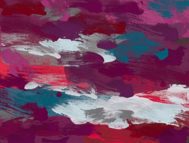 El yapımı tuvale yağlı boya. Soyut sanat dokusu. Renkli doku. Modern sanat eserleri. Yağlı boya darbeleri. Fırça darbeleri. Modern sanat. Çağdaş sanat. Sanatsal tuval.   