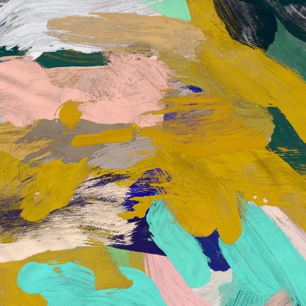 Tuval el yapımı yağlıboya. Renkli doku. Fırça darbeleri. Renkli görüntü. Modern sanat. Çağdaş sanat.