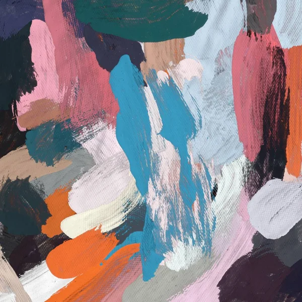 Tuval el yapımı yağlıboya. Renkli doku. Fırça darbeleri. Renkli görüntü. Modern sanat. Çağdaş sanat.