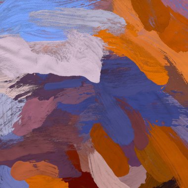 Tuval el yapımı yağlıboya. Renkli doku. Fırça darbeleri. Renkli görüntü. Modern sanat. Çağdaş sanat.