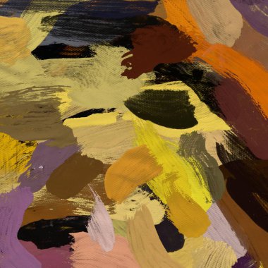 Tuval el yapımı yağlıboya. Renkli doku. Fırça darbeleri. Renkli görüntü. Modern sanat. Çağdaş sanat.