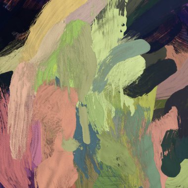 Tuval el yapımı yağlıboya. Renkli doku. Fırça darbeleri.