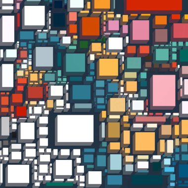 Soyut sanat dokusu. Kareler ile renkli doku. Modern sanat eserleri. Renkli görüntü