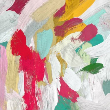 Tuval el yapımı yağlıboya. Renkli doku. Fırça darbeleri. Renkli görüntü. Modern sanat. Çağdaş sanat.