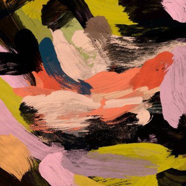 Tuval el yapımı yağlıboya. Renkli doku. Fırça darbeleri. Renkli görüntü. Modern sanat. Çağdaş sanat.