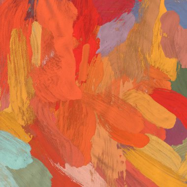 Tuval el yapımı yağlıboya. Renkli doku. Fırça darbeleri. Renkli görüntü. Modern sanat. Çağdaş sanat.