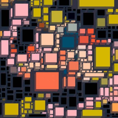 Soyut sanat dokusu. Kareler ile renkli doku. Modern sanat eserleri. Renkli görüntü