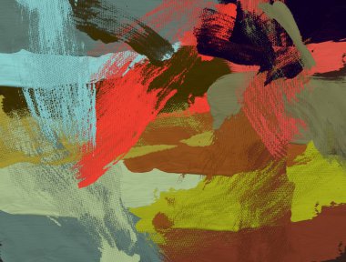 El yapımı tuvale yağlı boya. Soyut sanat dokusu. Renkli doku. Modern sanat eserleri. Yağlı boya darbeleri. Fırça darbeleri. Modern sanat. Çağdaş sanat. Sanatsal tuval.   