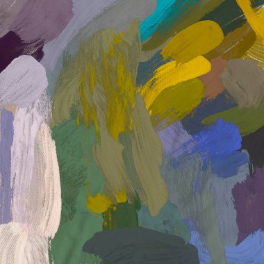 Tuval el yapımı yağlıboya. Renkli doku. Fırça darbeleri. Renkli görüntü. Modern sanat. Çağdaş sanat.