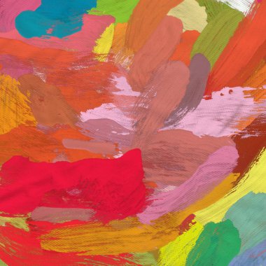 Tuval el yapımı yağlıboya. Renkli doku. Fırça darbeleri. Renkli görüntü. Modern sanat. Çağdaş sanat.