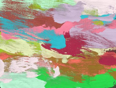 El yapımı tuvale yağlı boya. Soyut sanat dokusu. Renkli doku. Modern sanat eserleri. Yağlı boya darbeleri. Fırça darbeleri. Modern sanat. Çağdaş sanat. Sanatsal tuval.   