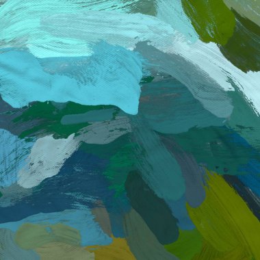 Tuval el yapımı yağlıboya. Renkli doku. Fırça darbeleri. Renkli görüntü. Modern sanat. Çağdaş sanat.