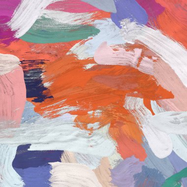 Tuval el yapımı yağlıboya. Renkli doku. Fırça darbeleri. Renkli görüntü. Modern sanat. Çağdaş sanat.