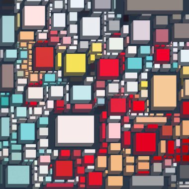 Soyut sanat dokusu. Kareler ile renkli doku. Modern sanat eserleri. Renkli görüntü