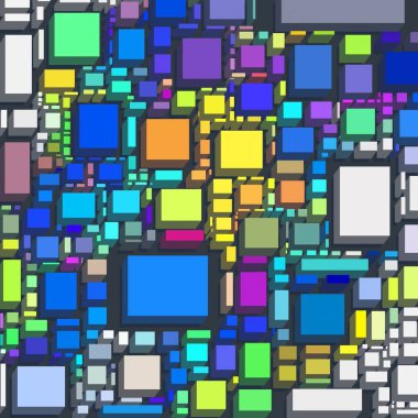 Soyut sanat dokusu. Kareler ile renkli doku. Modern sanat eserleri. Renkli görüntü