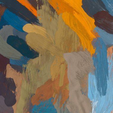 Tuval el yapımı yağlıboya. Renkli doku. Fırça darbeleri. Renkli görüntü. Modern sanat. Çağdaş sanat.