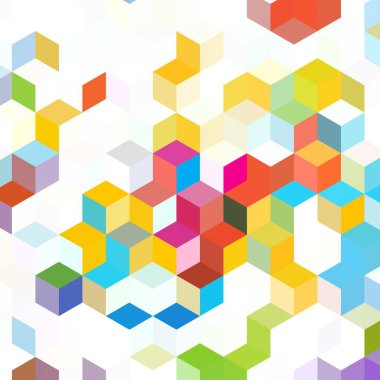 Renkli küplerle soyut arkaplan.