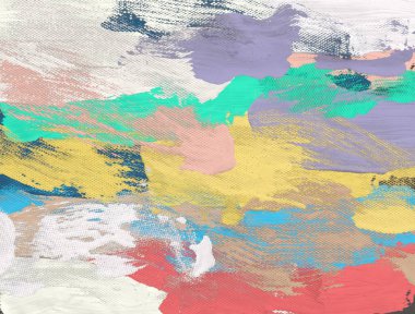 El yapımı tuvale yağlı boya. Soyut sanat dokusu. Renkli doku. Modern sanat eserleri. Yağlı boya darbeleri. Fırça darbeleri. Modern sanat. Çağdaş sanat. Sanatsal tuval.  