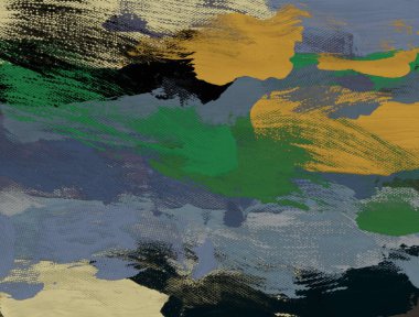 Nehir ve ağaçlarla dolu renkli bir manzara.