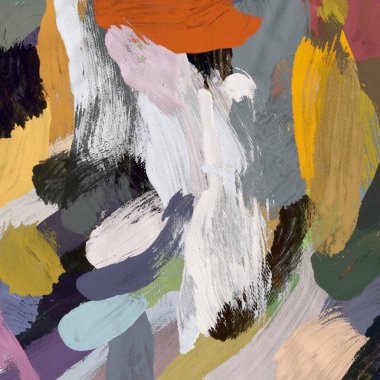 Tuval el yapımı yağlıboya. Renkli doku. Fırça darbeleri. Renkli görüntü. Modern sanat. Çağdaş sanat.