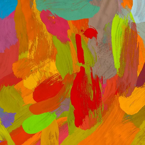 Tuval el yapımı yağlıboya. Renkli doku. Fırça darbeleri.