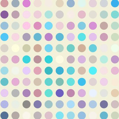 Beyaz arka planda elle çizilmiş renkli noktalar ile dikişsiz desen